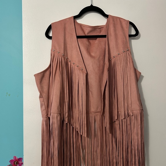 Western Express Jackets & Blazers - Women's Fringe Vest in Pink